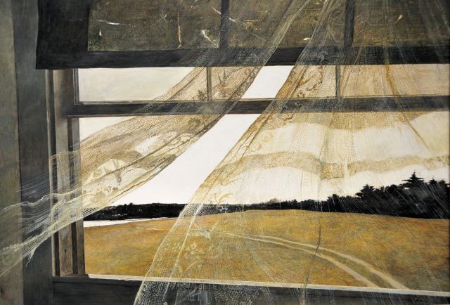 Painting: Wind from the Sea, Andrew Wyeth. 1947. (Learn more.)